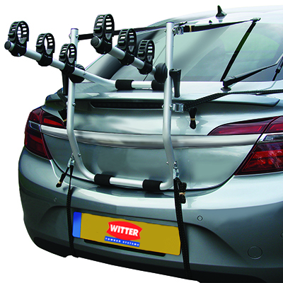 M-WAY High Rear Mounted 3 Bike Cycle Carrier with Easy-Fit Cradles & Straps